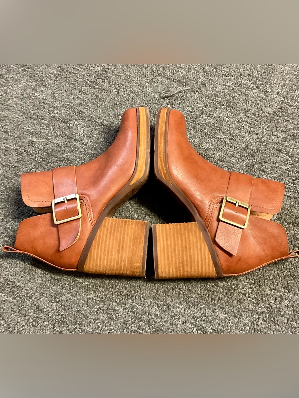 Kork-Ease Women's Cognac Brown Leather Heeled Ankle Boots - Picture 7 of 11